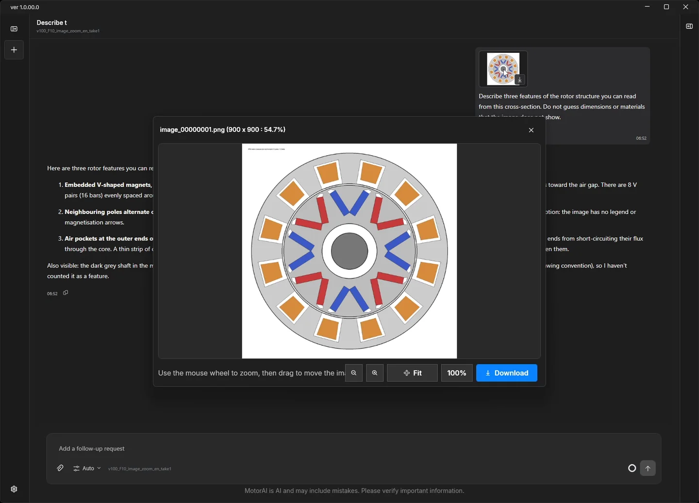 An image preview zoomed in and dragged to inspect a detail
